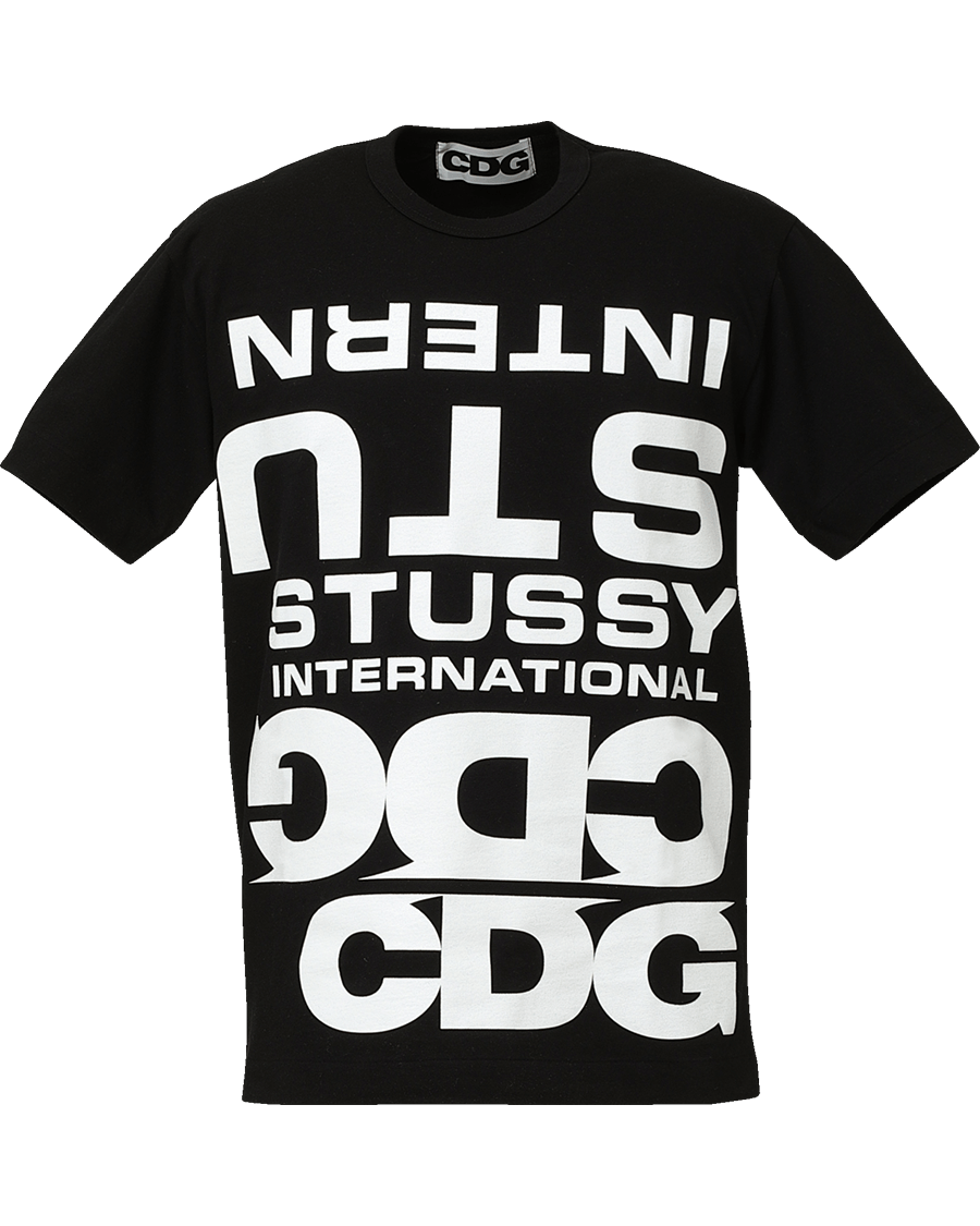 CDG × STUSSY T-SHIRT (BLACK)